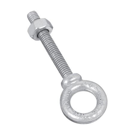 National Hardware Eye Bolt With Shoulder, 3/8", 2-1/2 in Shank, 3/4 in ID, Steel, Galvanized N245-126